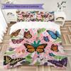 Butterfly Pattern Bedding uilt Set uilt Cover Pillowcase Home Decoration Birthday Gift (1 * duvet cover + 2 * pillowcase  without core)35