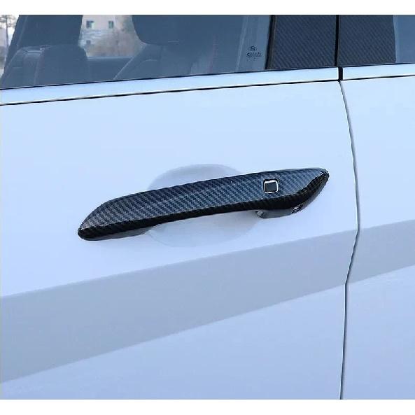 For Hyundai Sonata     ABS Chrome Carbon Fiber Black Car Door Handle Cover Trim Sticker Car Styling Accessories