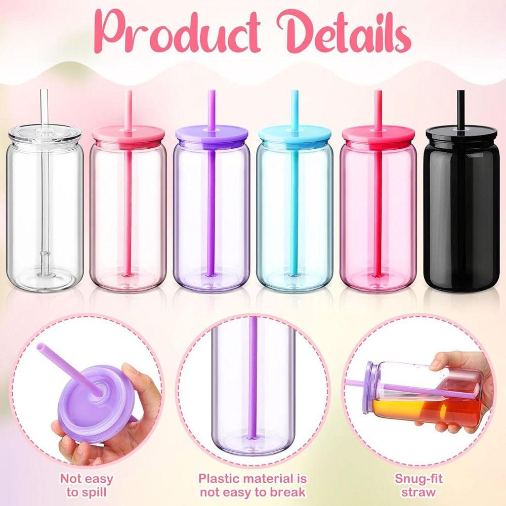 with Lids Straws Water Bottles Reusable Beverage Mugs NEW Drinking Tumbler  Party Favor