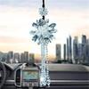 Car Pendant Mirror Crystal Hanging Ornament Interior Crystal Bag Mirror Pendant Decoration, Charm, Decoration, Accessory, (White)