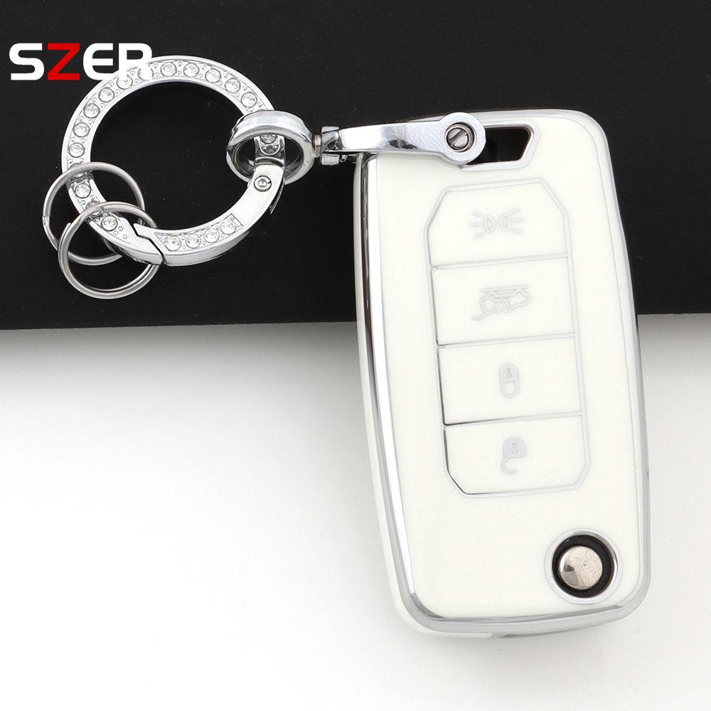 Fashion Tpu Key Case Cover For Jeep Renegade Compass 4 Buttons Remote Fob Protection Folding Keychain Holder