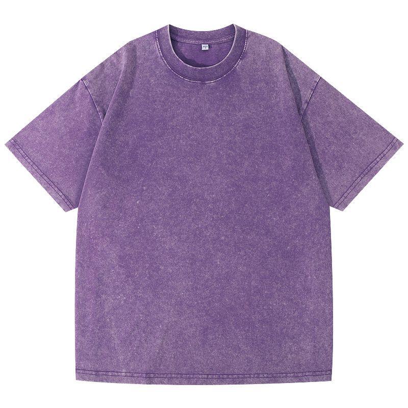 Unisex Vintage Washed Cotton T-Shirt - Loose Fit, Distressed Style