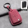 Leather Car Key Case Cover Fob Keychain For Vw Volkswagen Golf 7 Mk7 Tiguan Mk2 For Ateca Leon Fr Ibiza Skoda Octavia Kodiaq