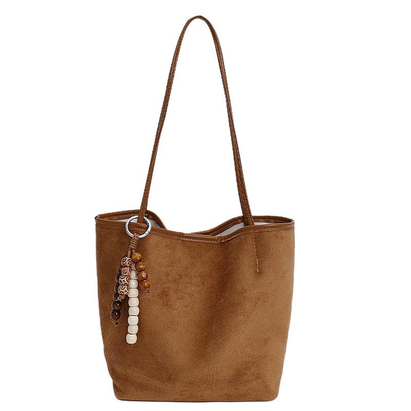 Suede Bag Women's Large Capacity 2025 New Autumn and Winter Versatile Casual Shoulder Bag Matte Retro Commuter Tote Bag