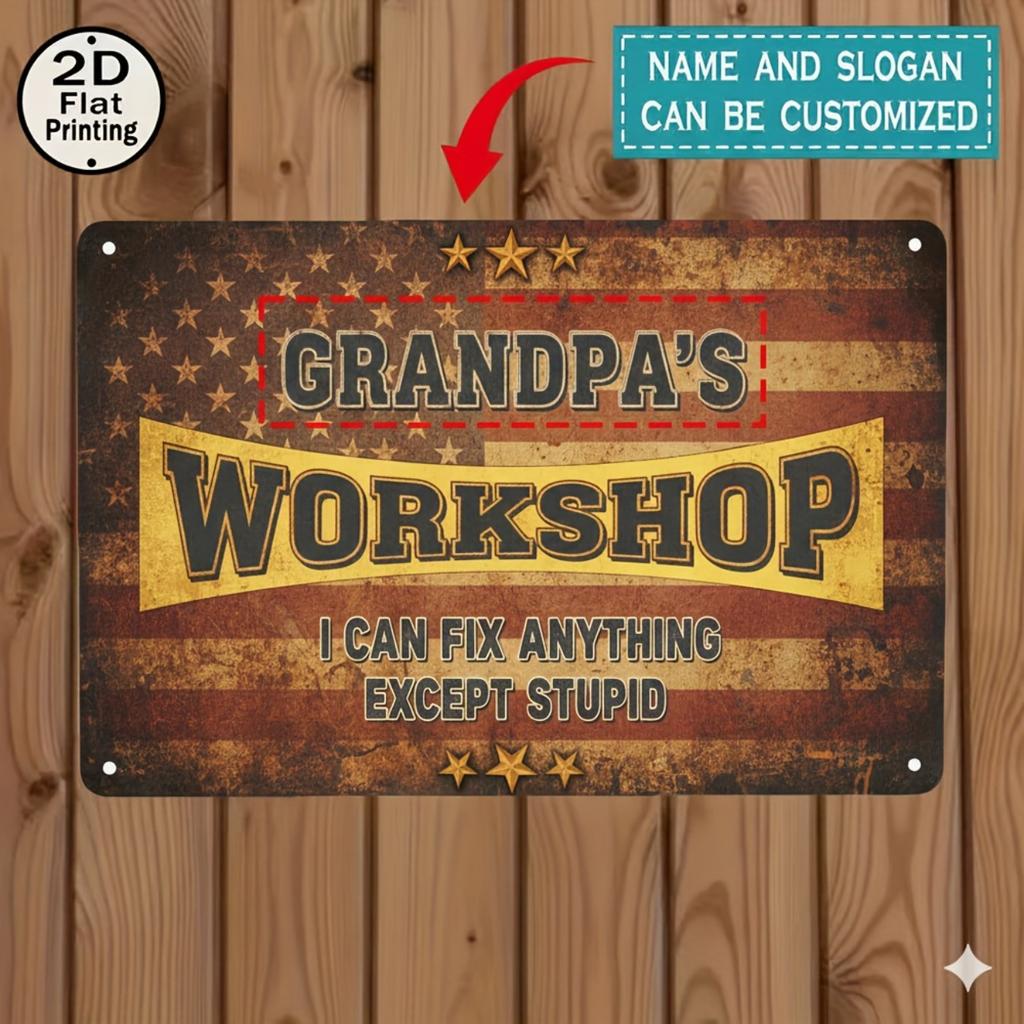 Personalized Custom Metal Garage Sign 30x20cm Wall Decor Family Name Logo Gift