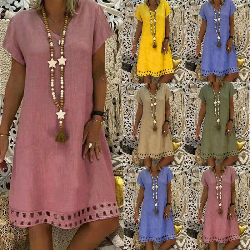 Trendy Women Lady Tank Top Mini Dress Floral Design For Summer Casual Parties