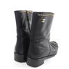 Great CHANEL short boots black leather Women 38 G37826 Used