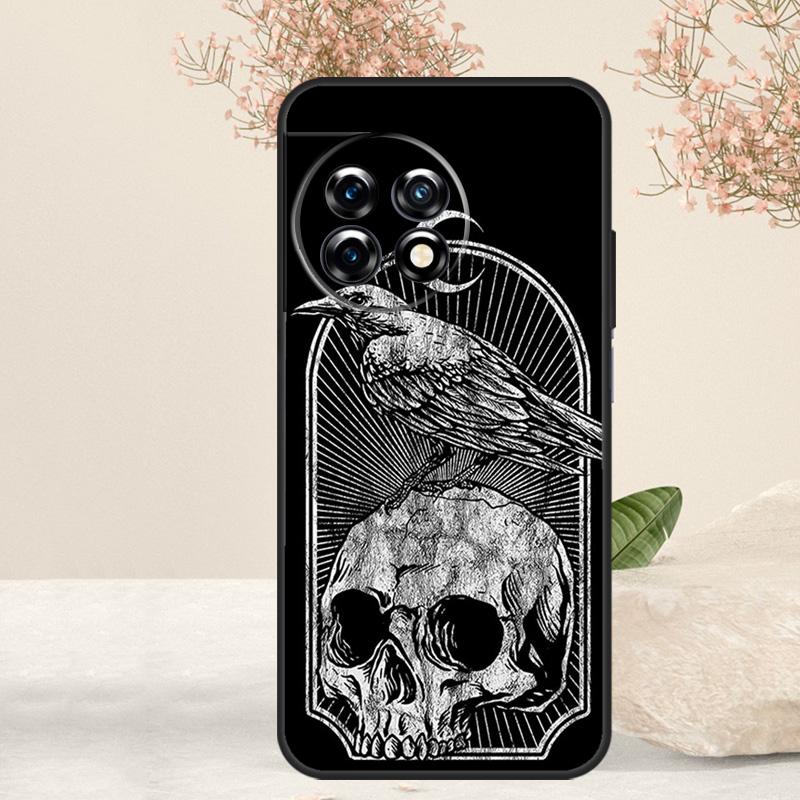 Skull Gothic Creepy Pastel Goth Case For OnePlus 12R 10T 8T 9R 10R OnePlus 12 11 9 10 Pro Nord CE 2 3 Lite N10 N20 N30 Cover