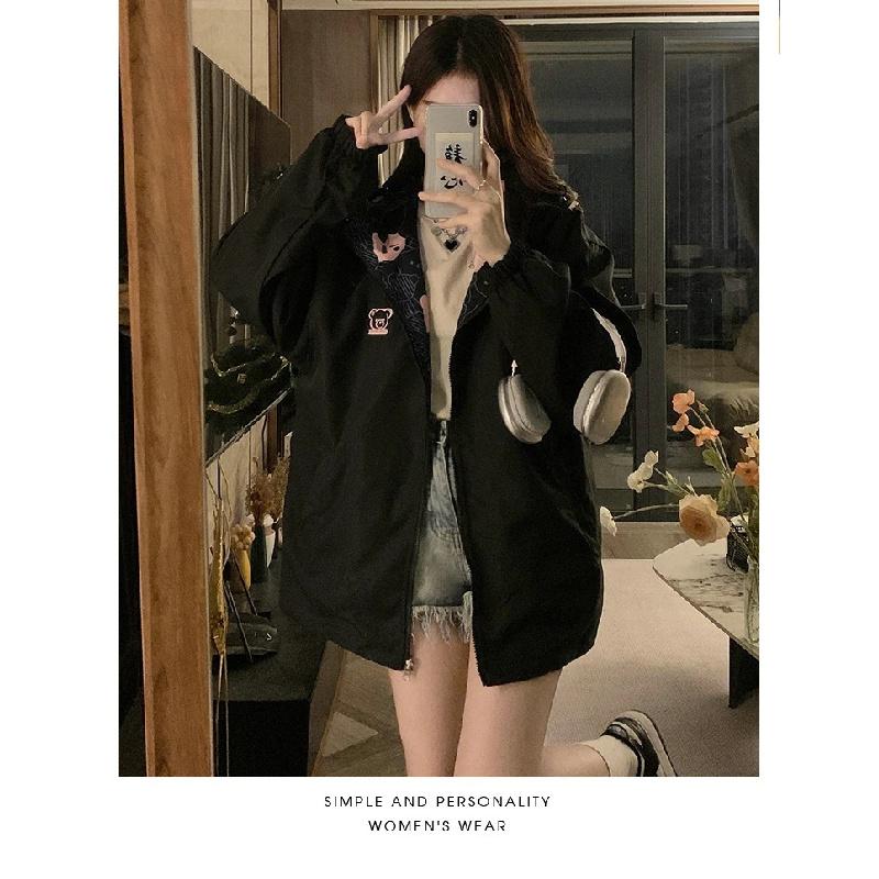 Girl in a reversible jacket2026New Spring and Autumn Thin Casual Jacket, Windbreaker