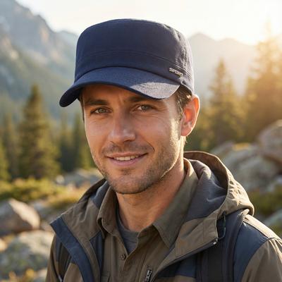 Men'S Solid Color Flat Top Hat For Outdoor Leisure & Travel – Minimalist, Elegant, Sun-Shading & Uv-Protective