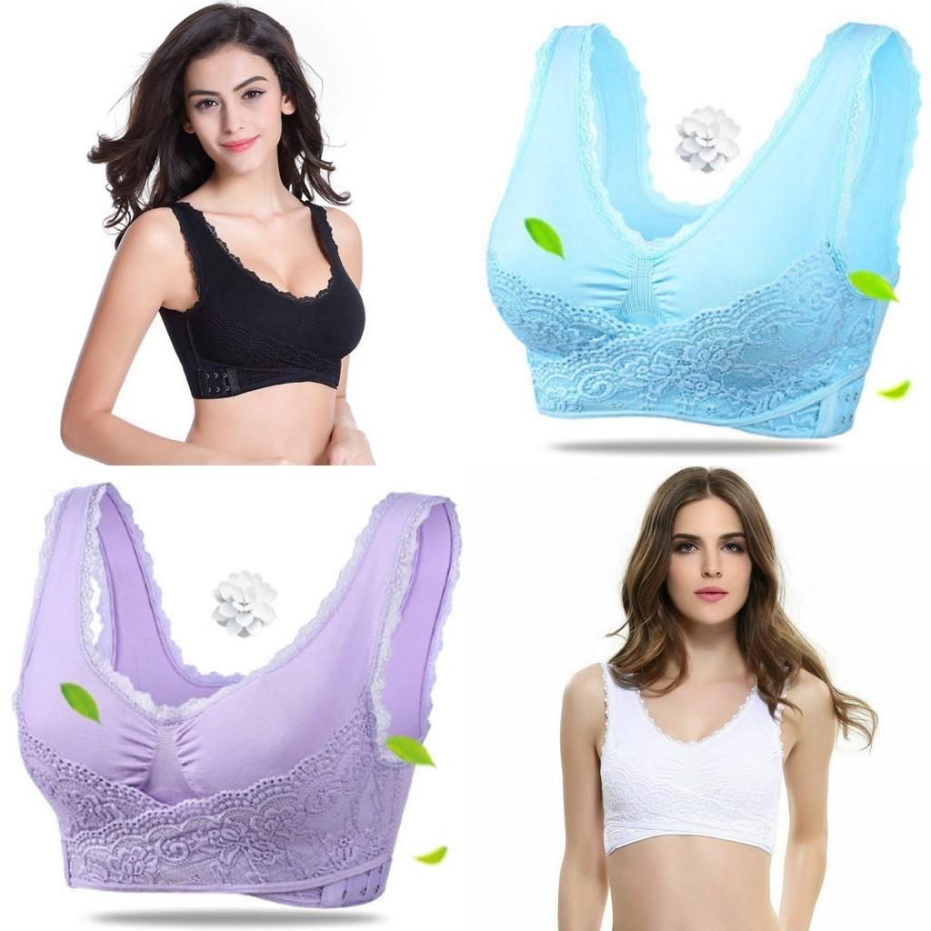 Damen Sexy Front-Kreuz Verstellbare Seiten-Schnalle Spitze Weste Kabelloser Sport-BH Für Ultimativem Komfort Und Stil