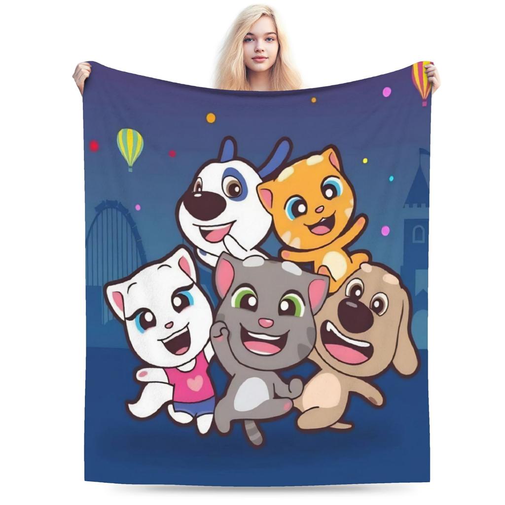 New T-Talking T-Tom And F-Friends Blanket Lightweight Thin Fleece Cozy Throw Blankets Machine Washable