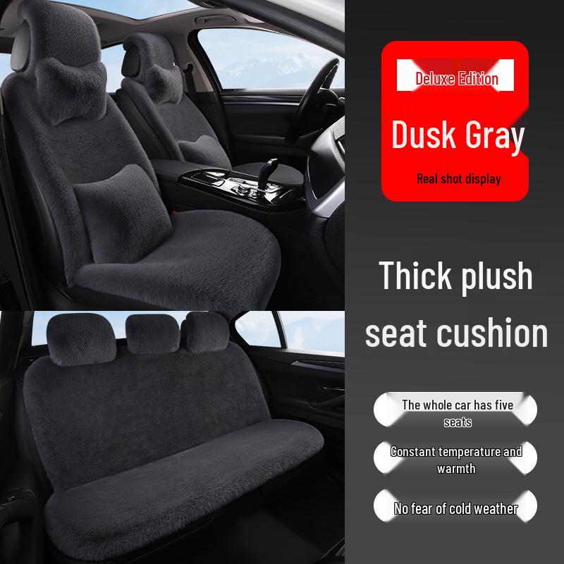 Universal Plush Car Seat Cushion: Thick, Warm Winter Rabbit Fur Cover
