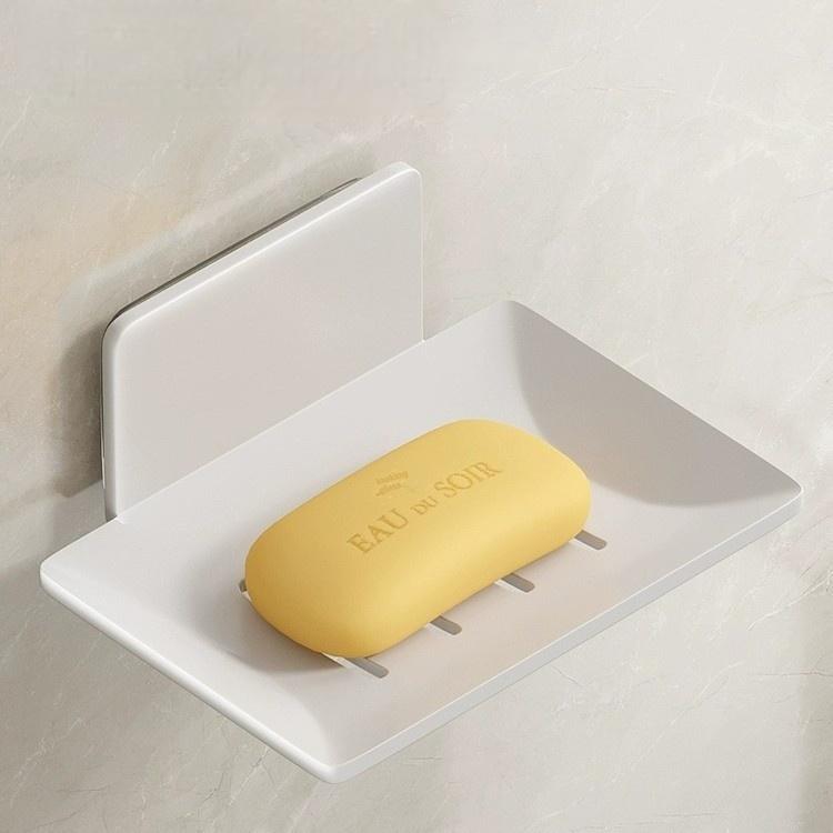 Household Bathroom No-Drill Wall Mounted Space Aluminum Soap Rack Drain Water To Prevent Rust Soap Storage Rack