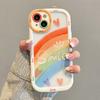 Cute Rainbow Love Heart Smile Shockproof Bumper Back Cover For iPhone 11 12 13 14 15 16 Pro Max Phone Case