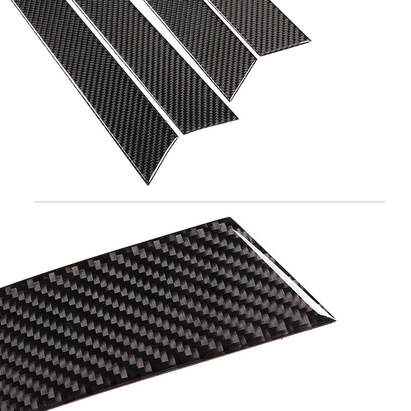 Äkta Kolfiber Bilinteriör Fönster Dörrpanel Cover Trim För VW Touareg 2011 - 2018