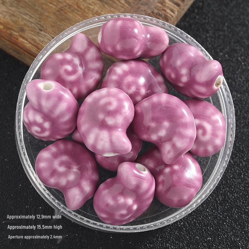 Colorful Ceramic Conch Shell Beads: Loose Snail Beads for Handmade DIY Jewelry and Accessories