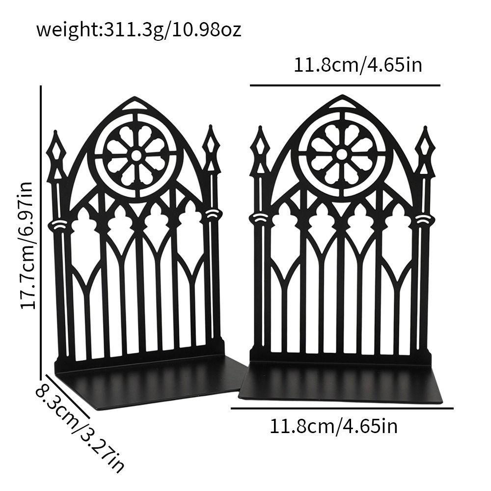 Gothic Book Divider Holder Rust Resistant Display Bookshelf Premium Students Book Ends  Home Office