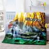 Landscape Personalized Name Blanket Lightweight Personalized Blanket Durable Comfort for Seaside Couch Bedding Sofa All-Season Use