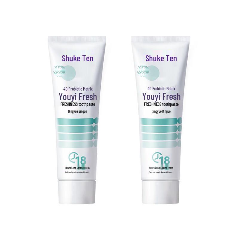 Shuke & Youyi Fresh Probiotic Toothpaste, Refreshing Fruit Flavor Twin Pack