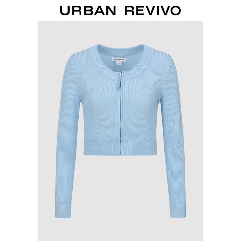 UR 2025 Spring Women s Short Zipper Knit Cardigan L