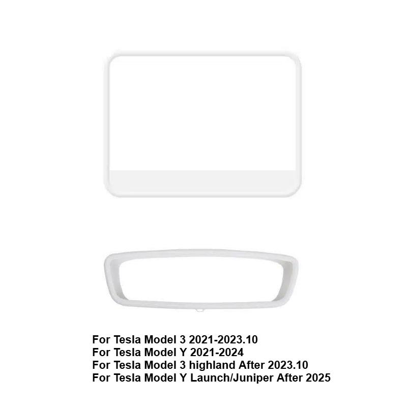 Indoor Rearview Mirror Frame for Tesla Model 3/Model Y Juniper Screen Display Protector Frame GPS Navigation Case Accessories