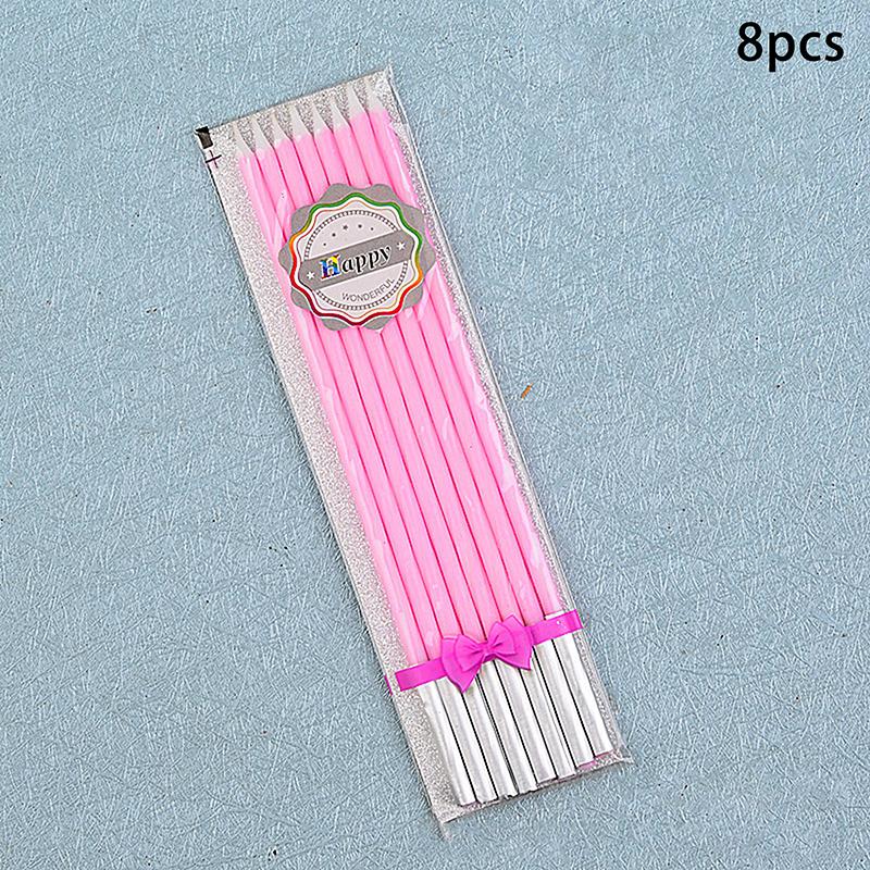 

Разноцветные свечи-пламя 8 шт./уп. Свадебная вечеринка, день рождения, украшение для торта, товары для вечеринки для розовый