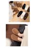 Baotou Warm Cotton Retro Slippers – Postpartum Casual Velvet Fluffy Half-Slippers for Home