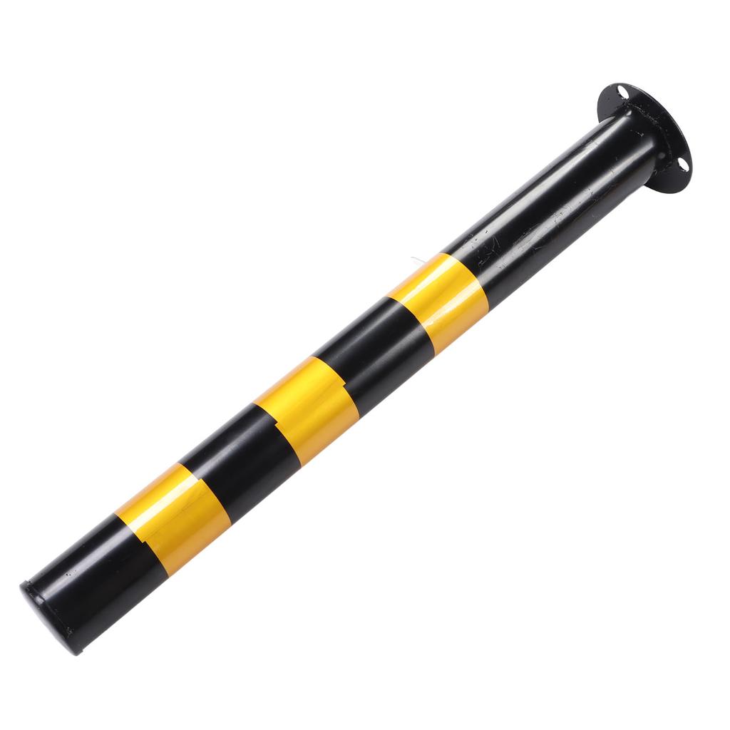 Safety Bollard Post 29.5in Height 3in Diameter Cold Rolled Steel Parking Barrier Pipe Black and Yellow