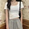 Fashion Squre Collar T Shirt Tank Top Solid Crop Tops Women Camis Summer Casual Camisole Lady Tshirt