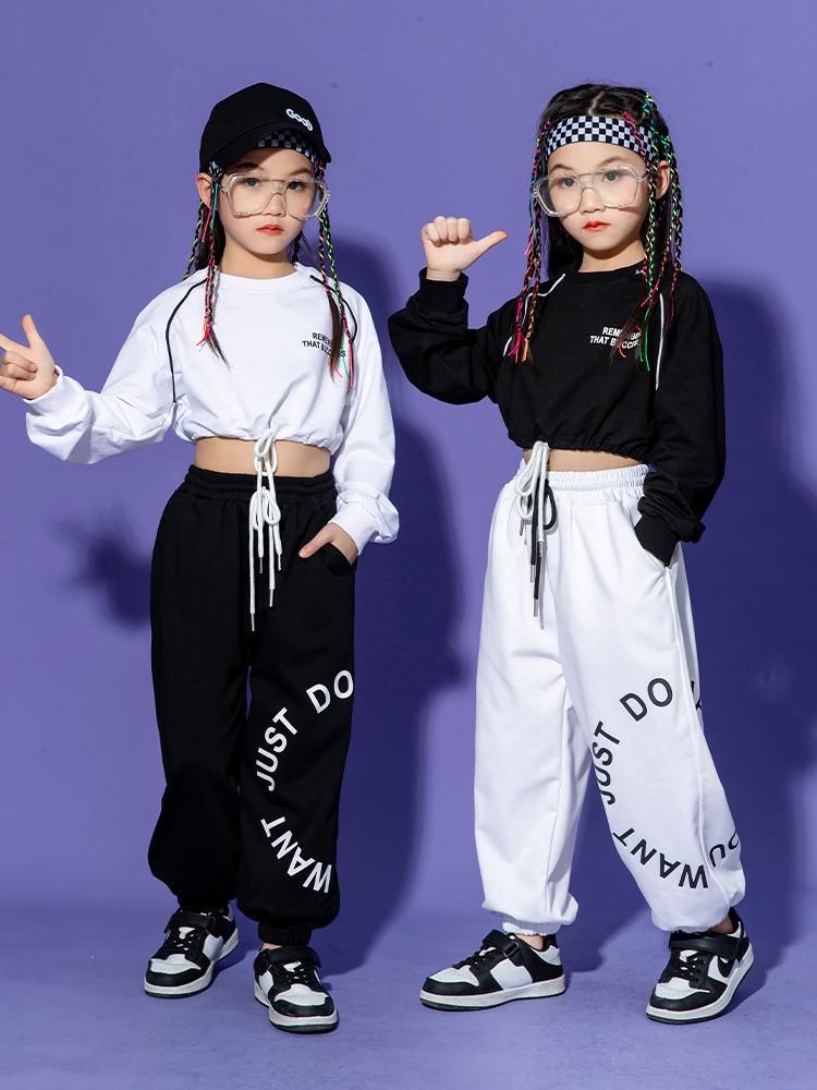 Jazz Street Dance Kostüme für Mädchen: Stilvolle Crop Tops für Frühlings- & Herbstauftritte, Shows und Training