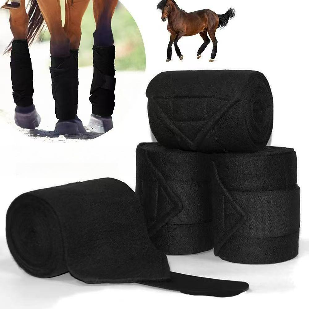 4Pcs Breathable Polar Fleece Horse Leg Bandage Equestrian Supplies Special Racing Protection Leg Protector for Equine