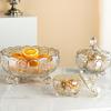 Luxury Crystal Three-Tier Fruit Bowl for Living Room