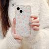 Pink Small Floral iPhone16promax Mobile Phone Case Apple 14 Transparent 13/12 Fine Hole Anti-drop 11
