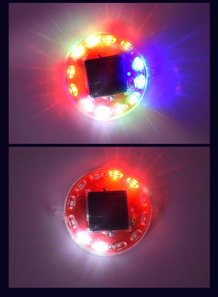 Solar-Powered LED Warning Lights for Cars/Motorcycles - No Wiring Needed