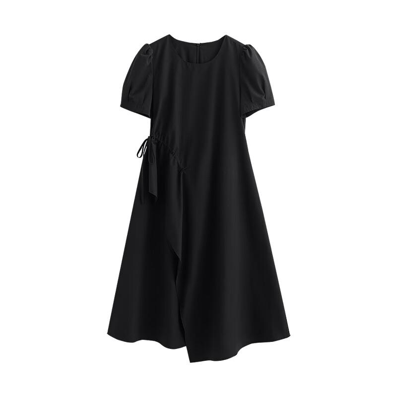 Chuyu Women's Asymmetrical Puff Sleeve A-Line Dress