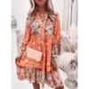 JPNTKY Fashion Autumn Winter  Long Sleeve V-Neck Casual Dresses International design