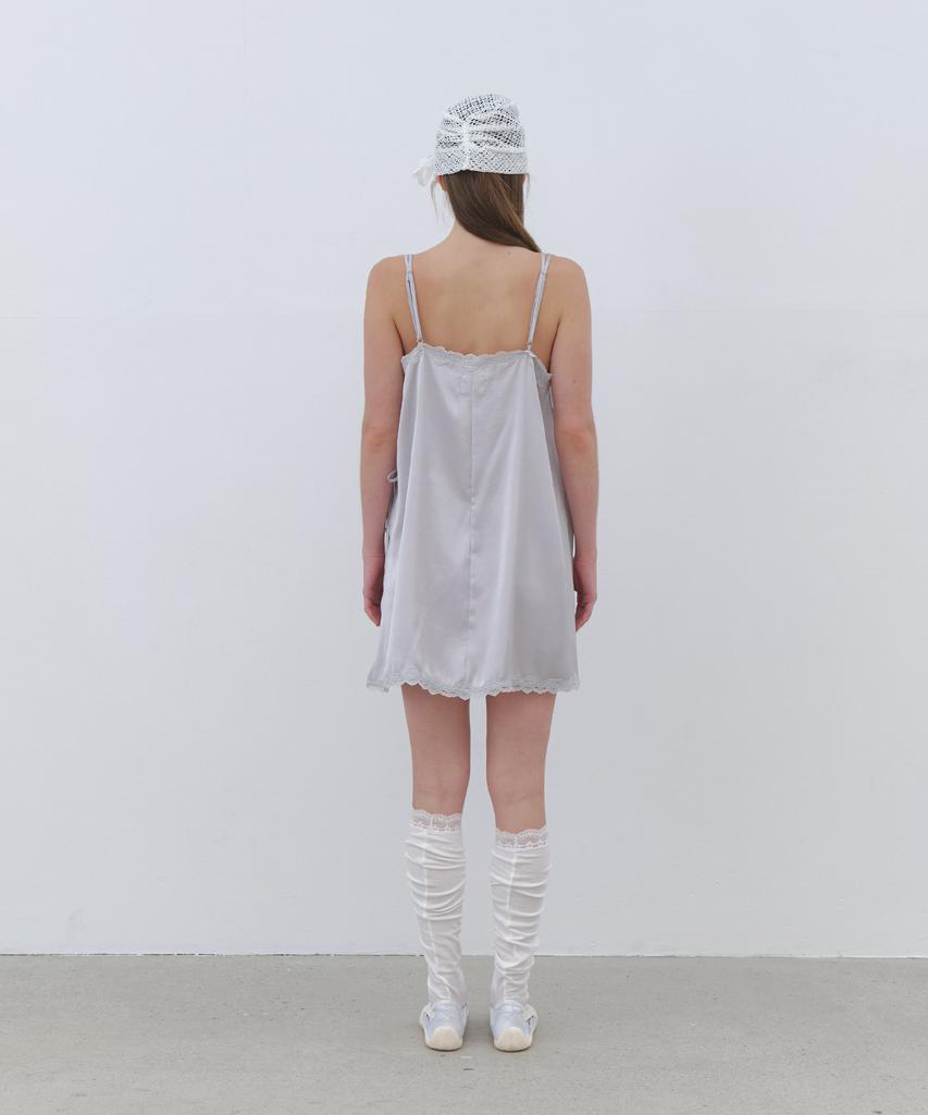 Cluny Satin Layered Slip Dress - Gray