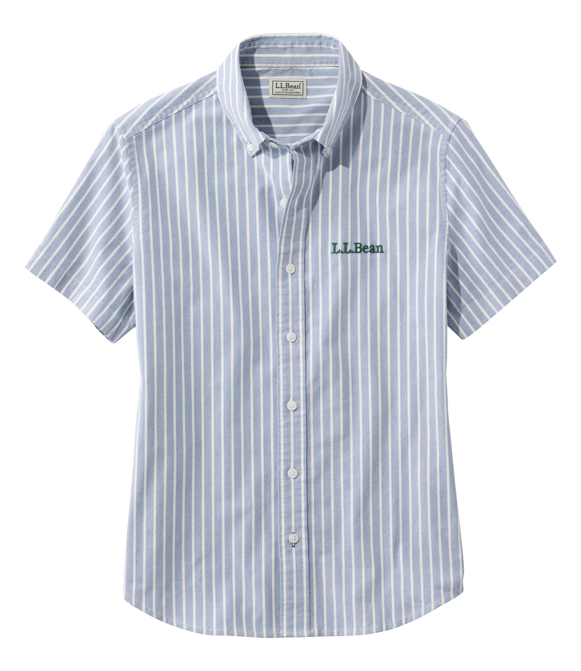 

LL Bean Comfort Stretch Oxford Short Japan Bright 1000277563 Women s Shirt, Sleeve, Striped, Fit, Medium, Blue,