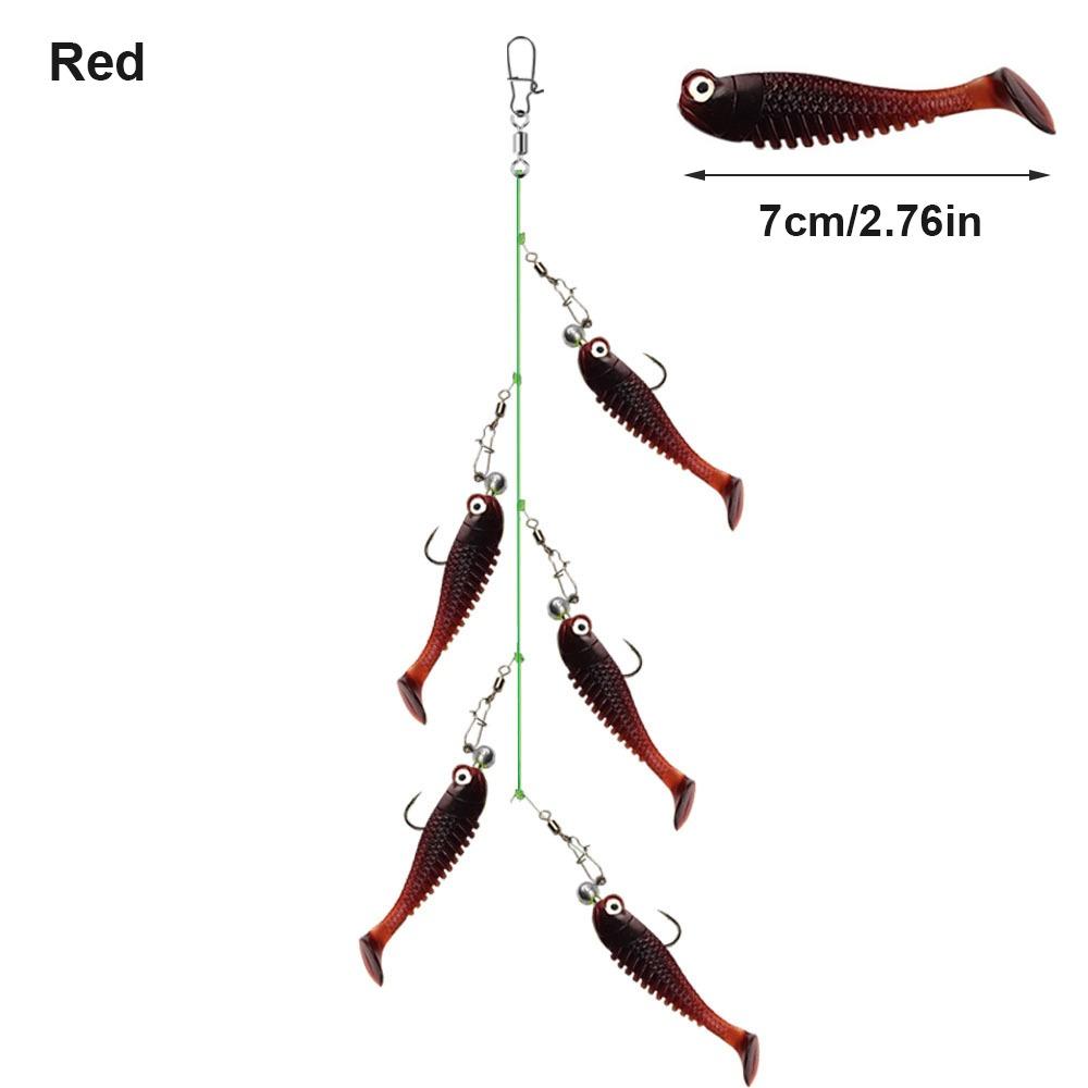 Silicone Cluster Fish Lure Anti-hanging Sole Sharp Fish Hook Simulation Bait Soft Swivel Pin Fishing Set-up Sea Fishing