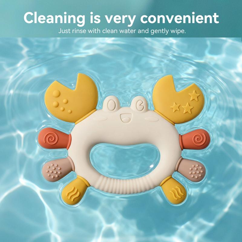 BPA Free Silicone Baby Teether Baby Toys 0 to 12 Months chewing Teething Toys Crab Multicolor Teether Baby Silicone Toys Gift
