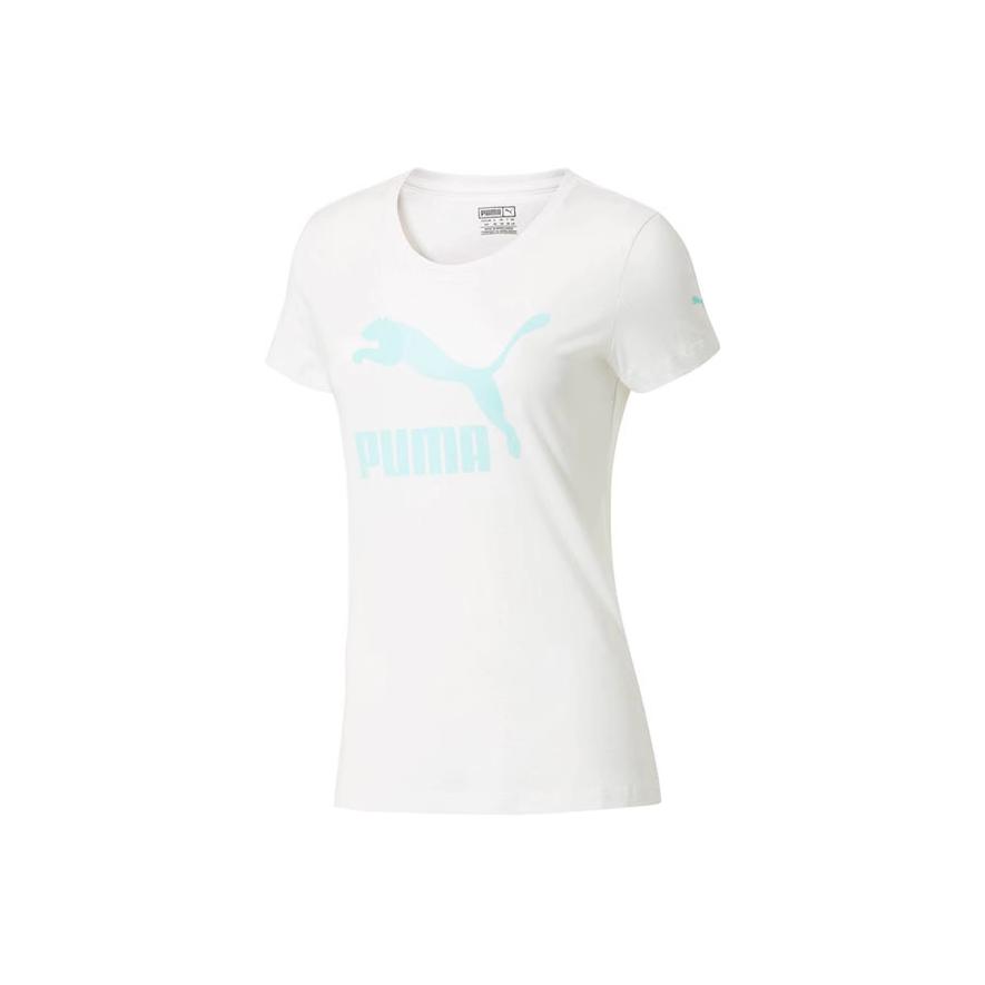 Puma Logo Breathable Slim Fit Short Sleeve T-Shirt Women Tops 575414-12