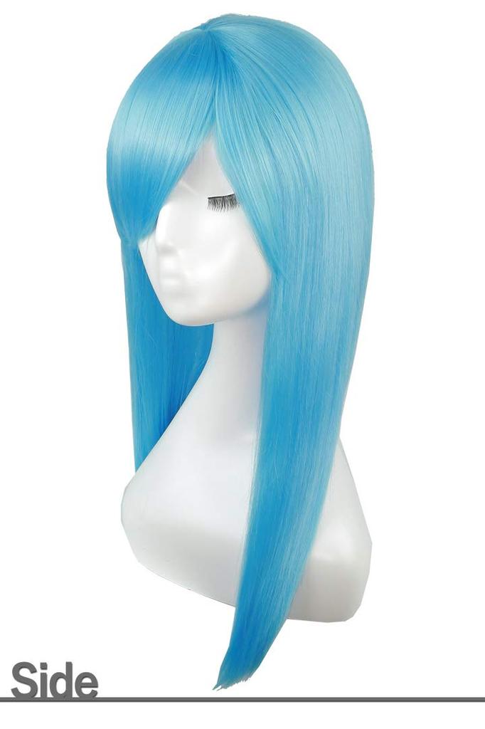 Fujitatsu Light Long Wig, Light Blue, Pastel Color, Heat Resistant, Aqua Blue (TF2513B) LML60-TF2513B