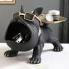 1 French Bulldog Artwork, Scandinavian Style Animal Statue Storage Tray for Candy Snacks Coins Fruit Jewelry Storage