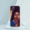 Fashion Black Girl Phone Case for iPhone 16 15 14 13 12 Pro Max Cover Transparent for iPhone 11 Pro Max 7 8 Plus XS XR Shell Bag