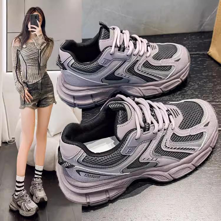 

2025 Women s Thick-Soled Dad Shoes: Spring/Summer Lightweight, Versatile, Casual Sports Style Size 35 фіолетовий