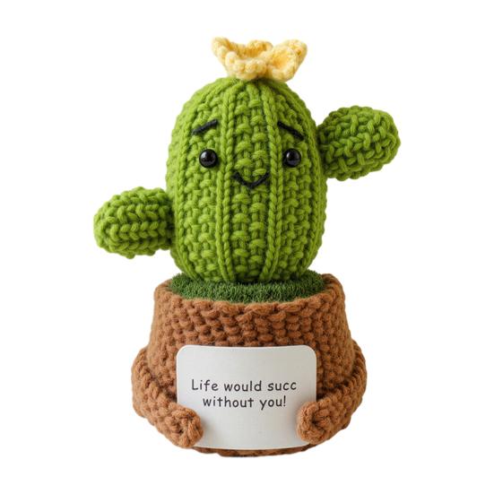 Crochet Cactus Potted Plants, Handmade Knitted Cactus for Home Office Car Decoration, Decorative Plants for Lasting Beauty, Gift for Women Family