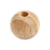 50 Pieces Wooden Beads Wood Craft Balls Handmade Circular Bead Loose Spacer for Tiered