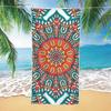 Bohemian Ethnic Tribal Floral Print Beach Towel Summer Trendy Beach Blanket Sand-Free Quick Dry for Vacation Outdoor Activities