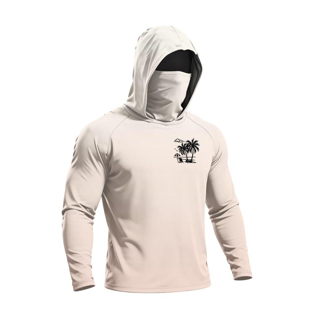 Camiseta de Manga Larga de Verano para Hombre de Secado Rápido con Capucha Protección Solar UPF50+ Ligera Transpirable para Fitness Deportes al Aire Libre